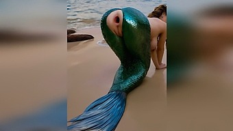 A Stranger Penetrates A Mermaid Vigorously On The Beach, Stretching Her Delicate Anus Wide Open In Intense Outdoor Anal Encounter - Generated By Porn Ai