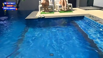 Two Slutty Students Have A Threesome With The Pool Cleaners In Their Dorm Room.